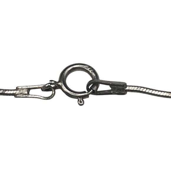 Vintage Sterling Silver 925 Necklace Cross Prong Set CZ .75" Pendant 18" 3.58g - Picture 4 of 9